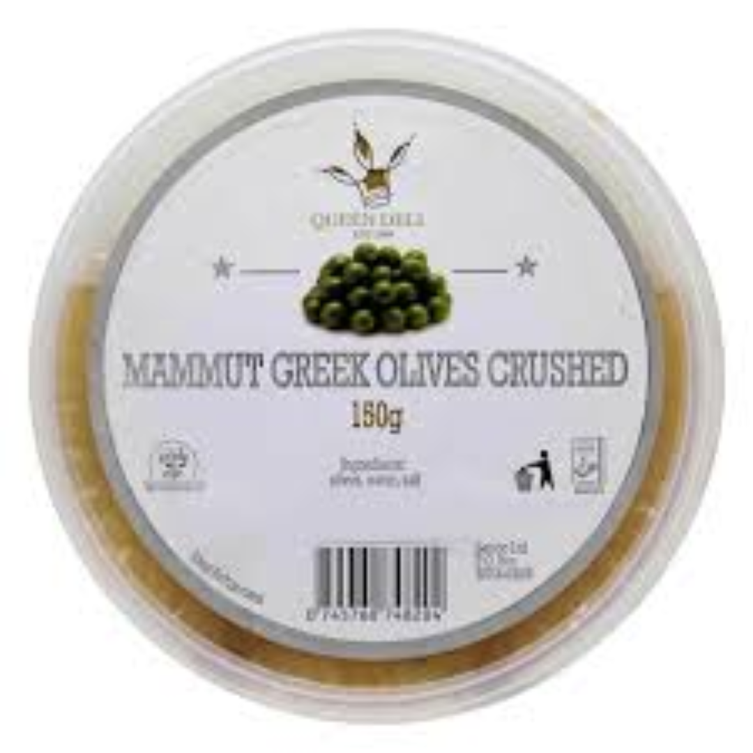 QUEEN DELI MAMMUT OLIVES CRUSHED 150G